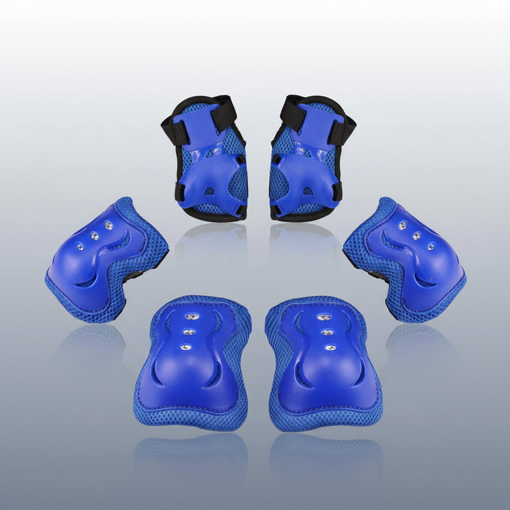 Adjustable Kids Protective Gear Set — Knee Pads, Elbow Guards & Wrist Guards