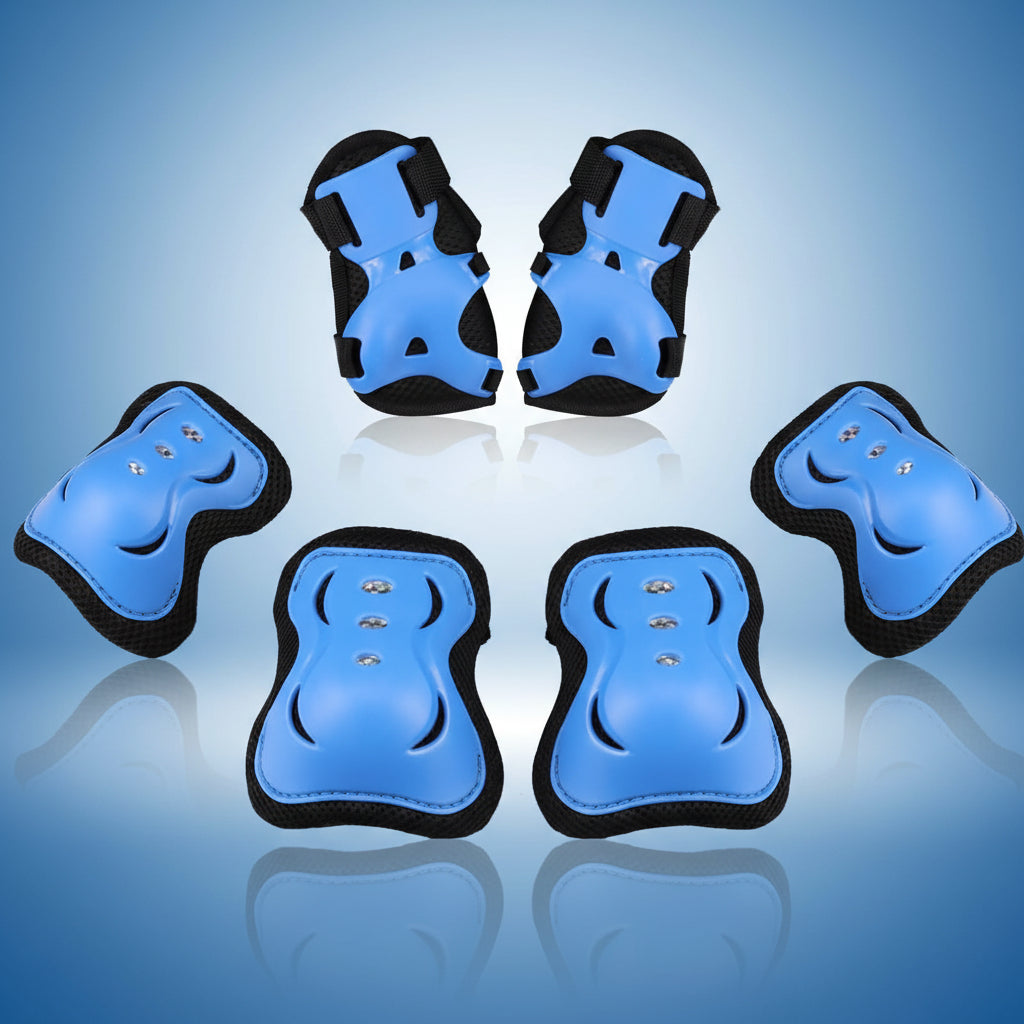 Adjustable Kids Protective Gear Set — Knee Pads, Elbow Guards & Wrist Guards