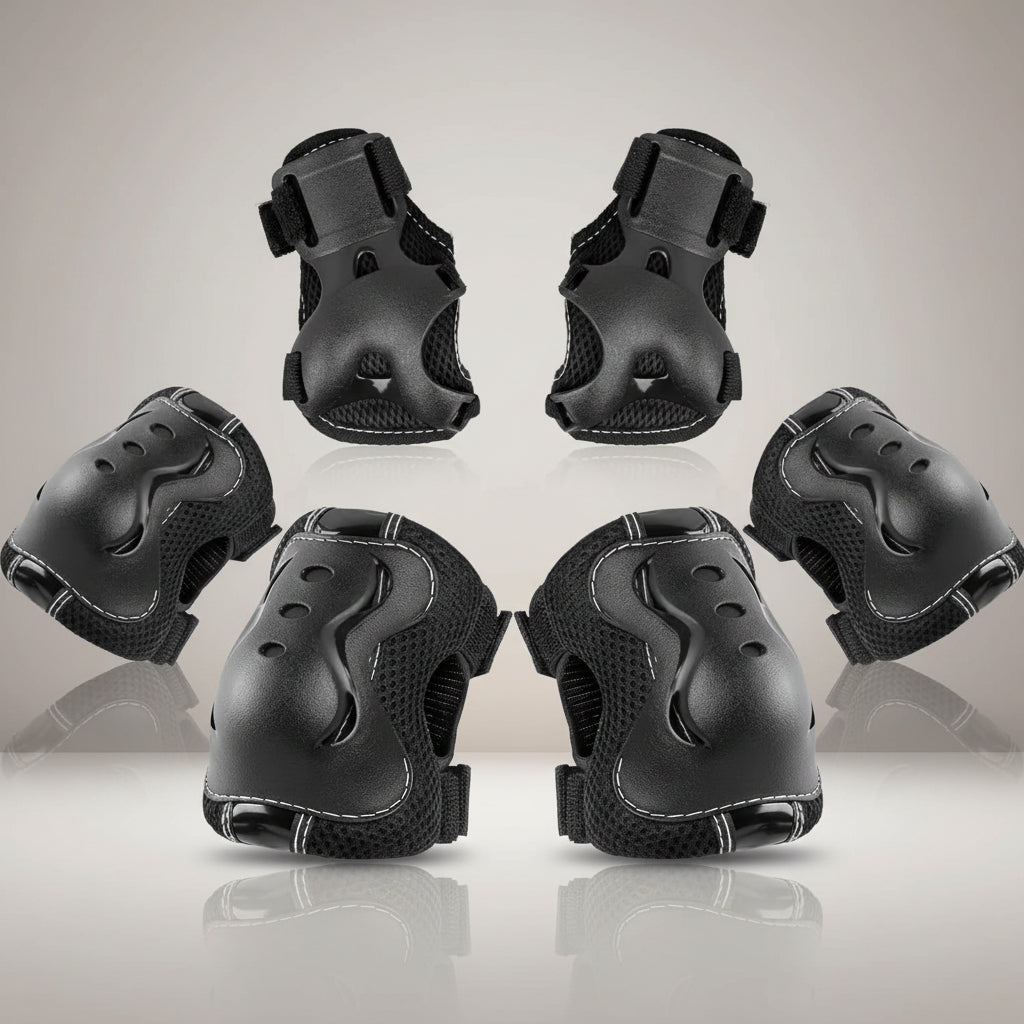 Adjustable Kids Protective Gear Set — Knee Pads, Elbow Guards & Wrist Guards