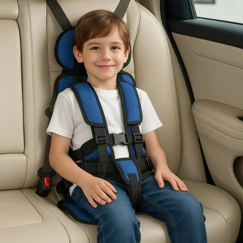 Foldable Child Car Seat — Five-Point Harness, Compact Frame