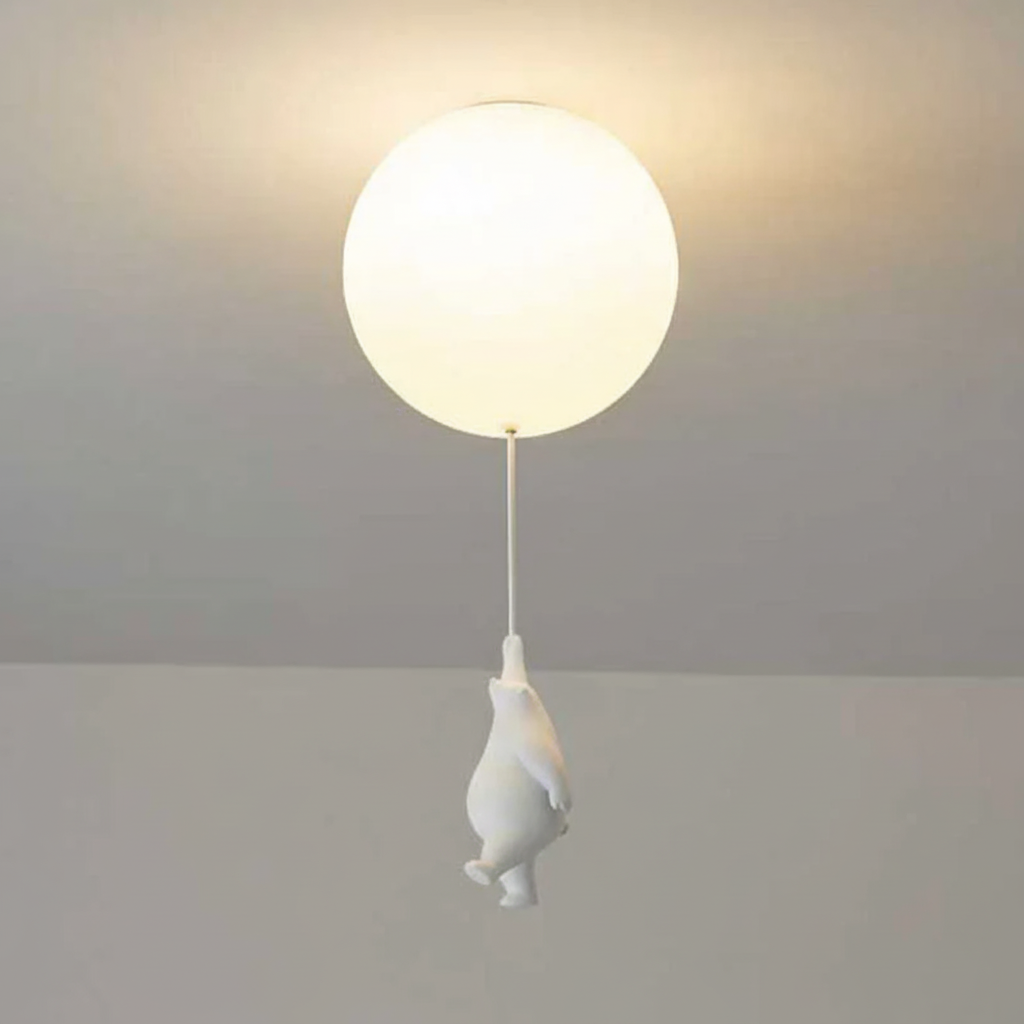 Lampada a sospensione da soffitto per cameretta AirBear — Dettaglio decorativo giocoso