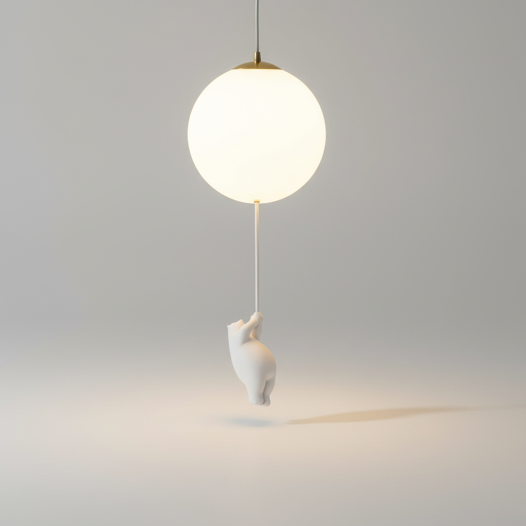 Lampada a sospensione da soffitto per cameretta AirBear — Dettaglio decorativo giocoso