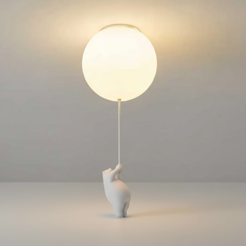 Lampada a sospensione da soffitto per cameretta AirBear — Dettaglio decorativo giocoso