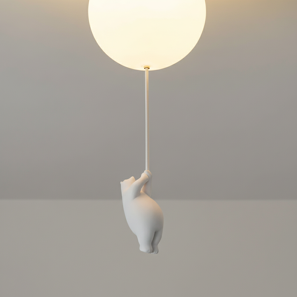 Lampada a sospensione da soffitto per cameretta AirBear — Dettaglio decorativo giocoso