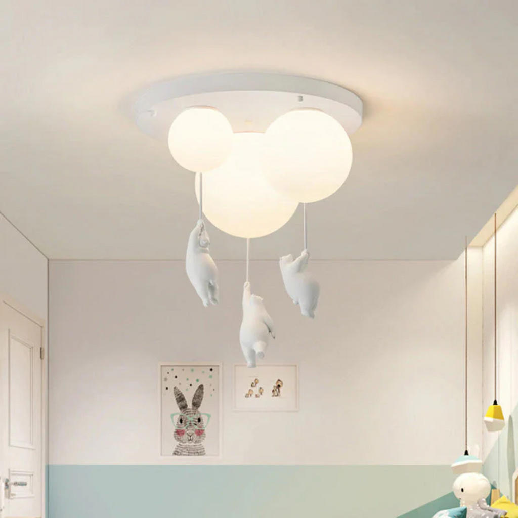 Lampada a sospensione da soffitto per cameretta AirBear — Dettaglio decorativo giocoso