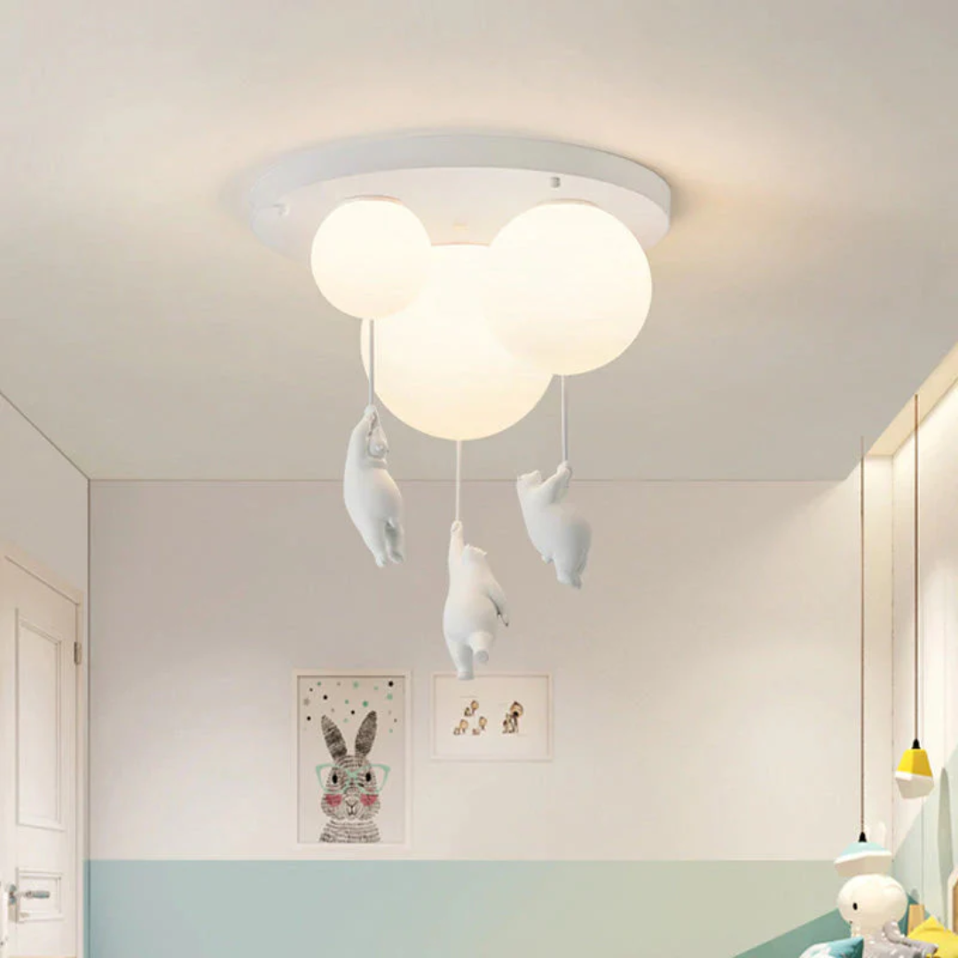 Lampada a sospensione da soffitto per cameretta AirBear — Dettaglio decorativo giocoso