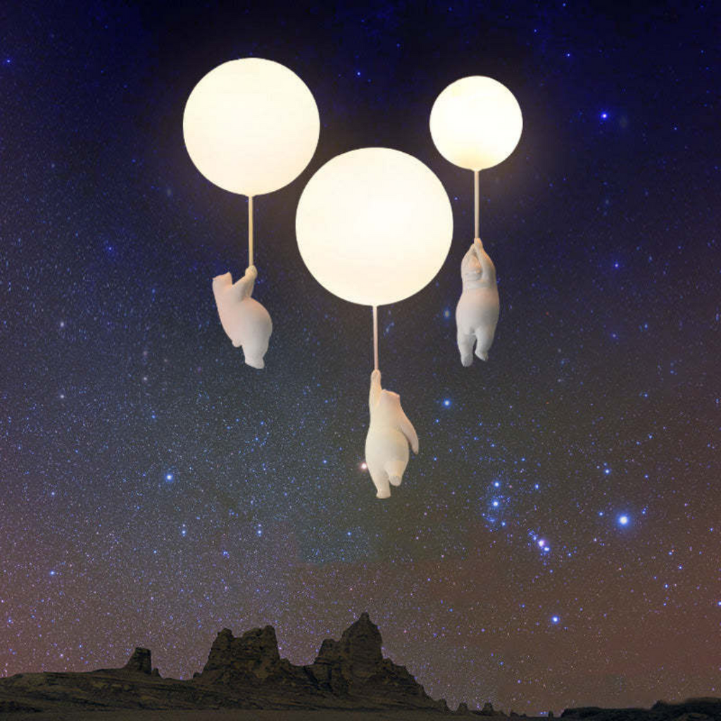 Lampada a sospensione da soffitto per cameretta AirBear — Dettaglio decorativo giocoso