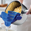 Silicone Clip-On Pot Strainer — Cookware Drain Clamp