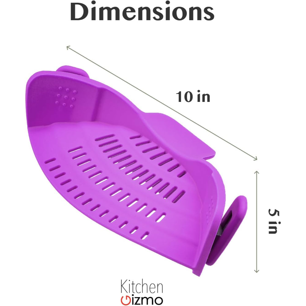 Silicone Clip-On Pot Strainer — Cookware Drain Clamp