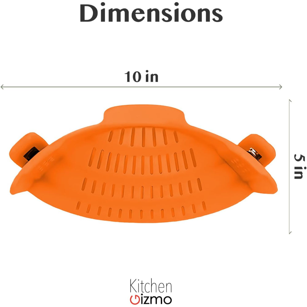 Silicone Clip-On Pot Strainer — Cookware Drain Clamp