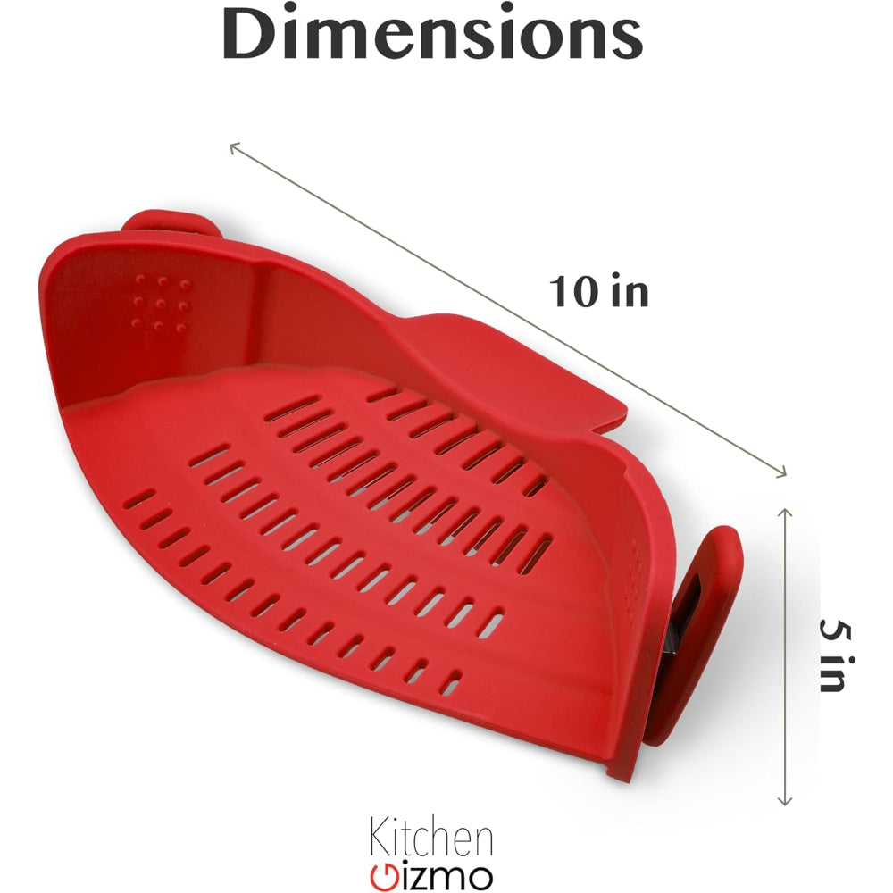 Silicone Clip-On Pot Strainer — Cookware Drain Clamp