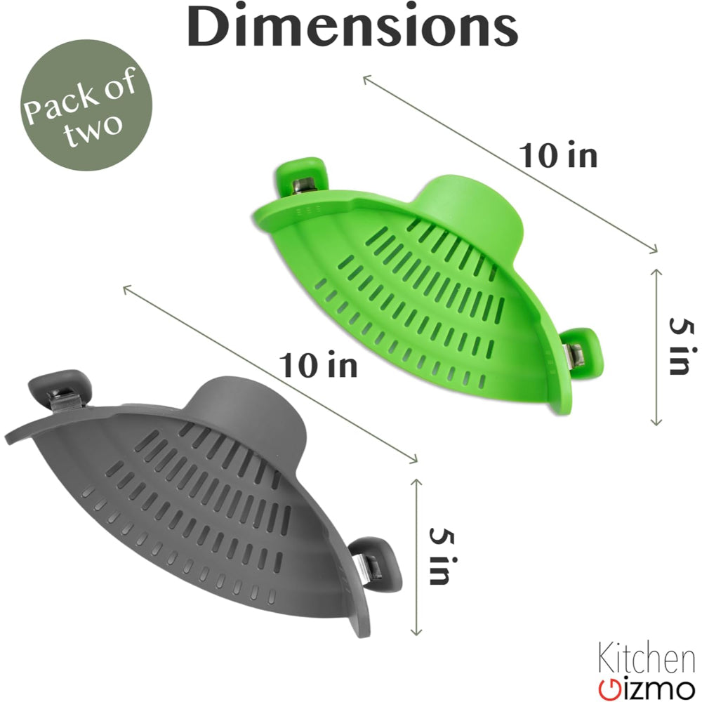 Silicone Clip-On Pot Strainer — Cookware Drain Clamp