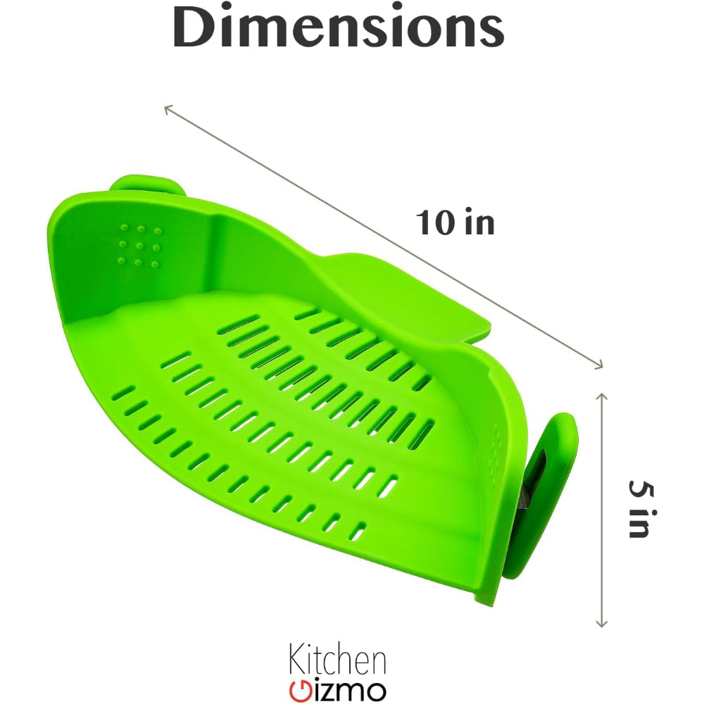 Silicone Clip-On Pot Strainer — Cookware Drain Clamp