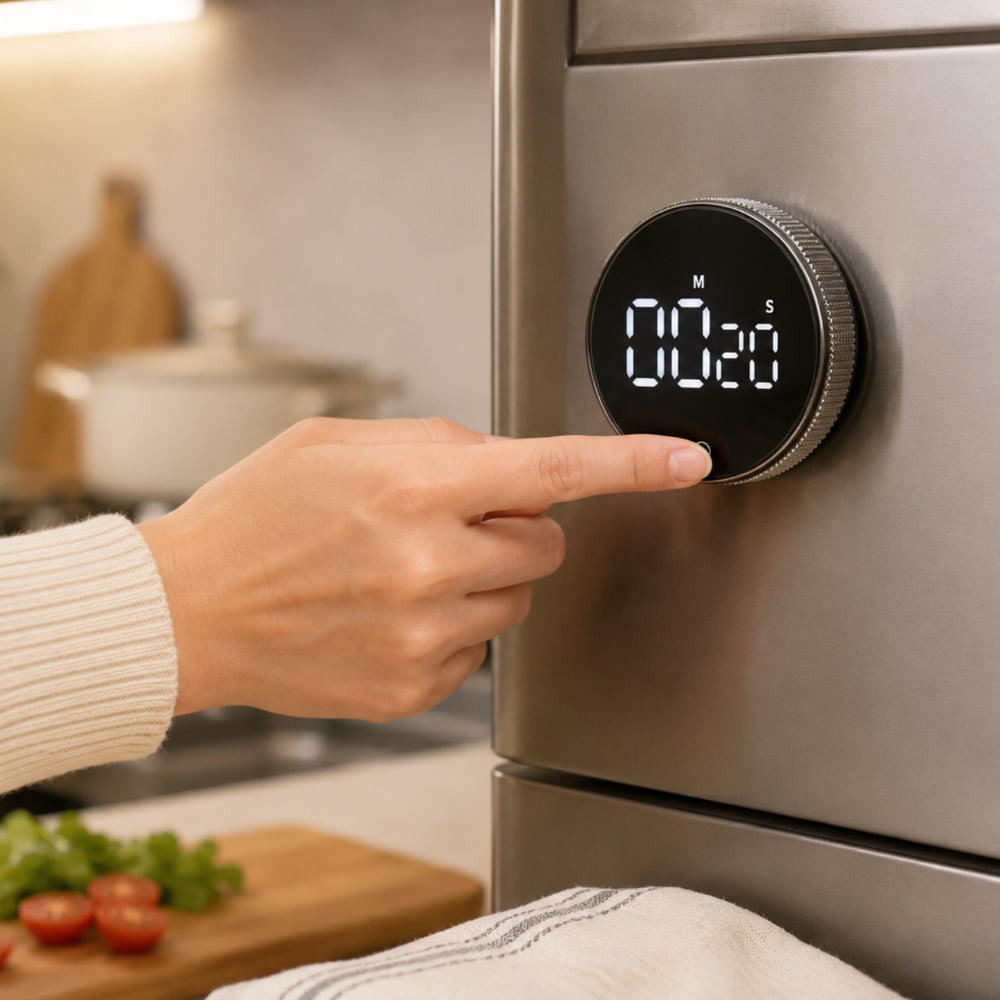 Timer da cucina digitale con conto alla rovescia, orologio da cucina magnetico | Meowbutter