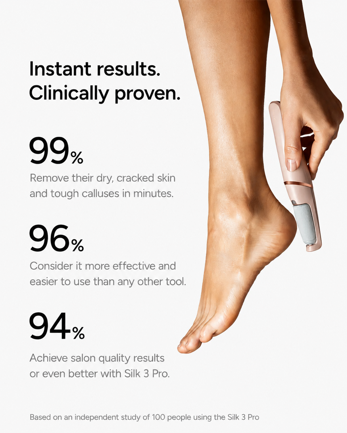 Kivio Silk 3 Pro Foot Care Tool For Salon-Quality Home Pedicures