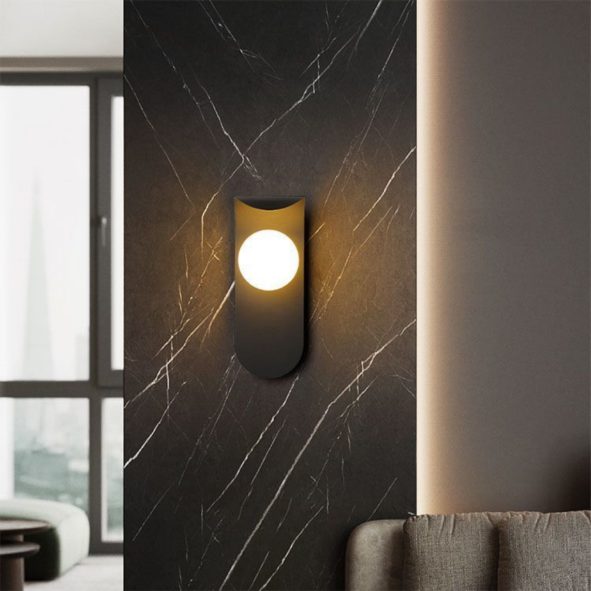 Skandinávská geometrická nástěnná lampa — Kulové nástěnné světlo