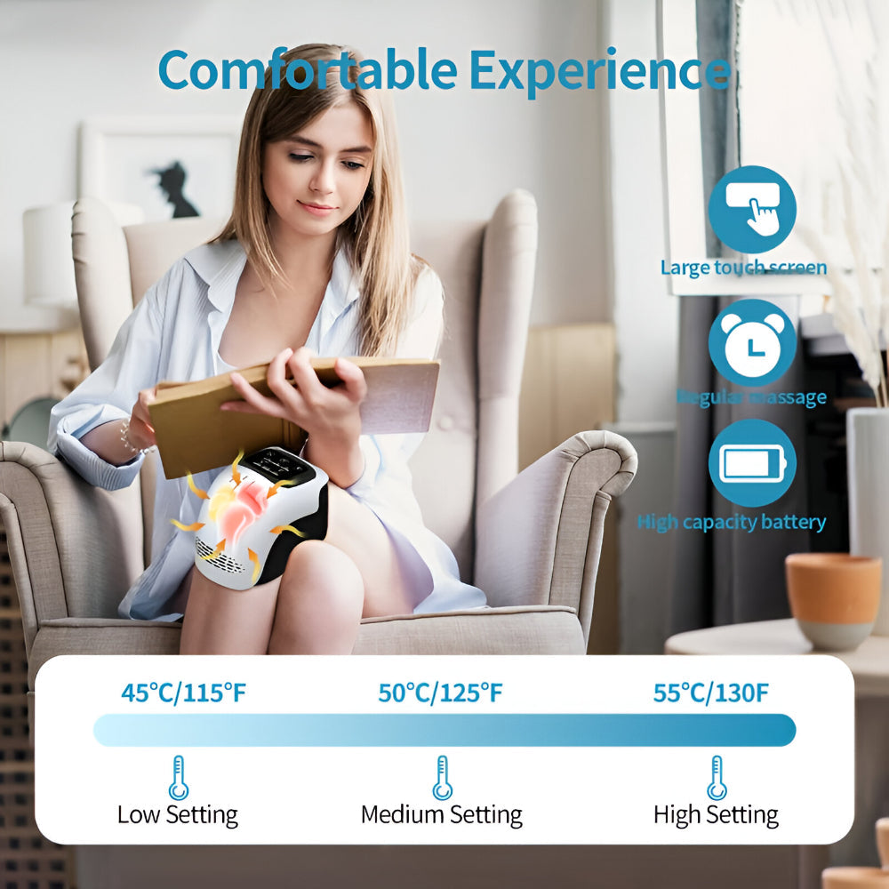 Electric Knee Massager & Heating Pad — Adjustable Compression Support