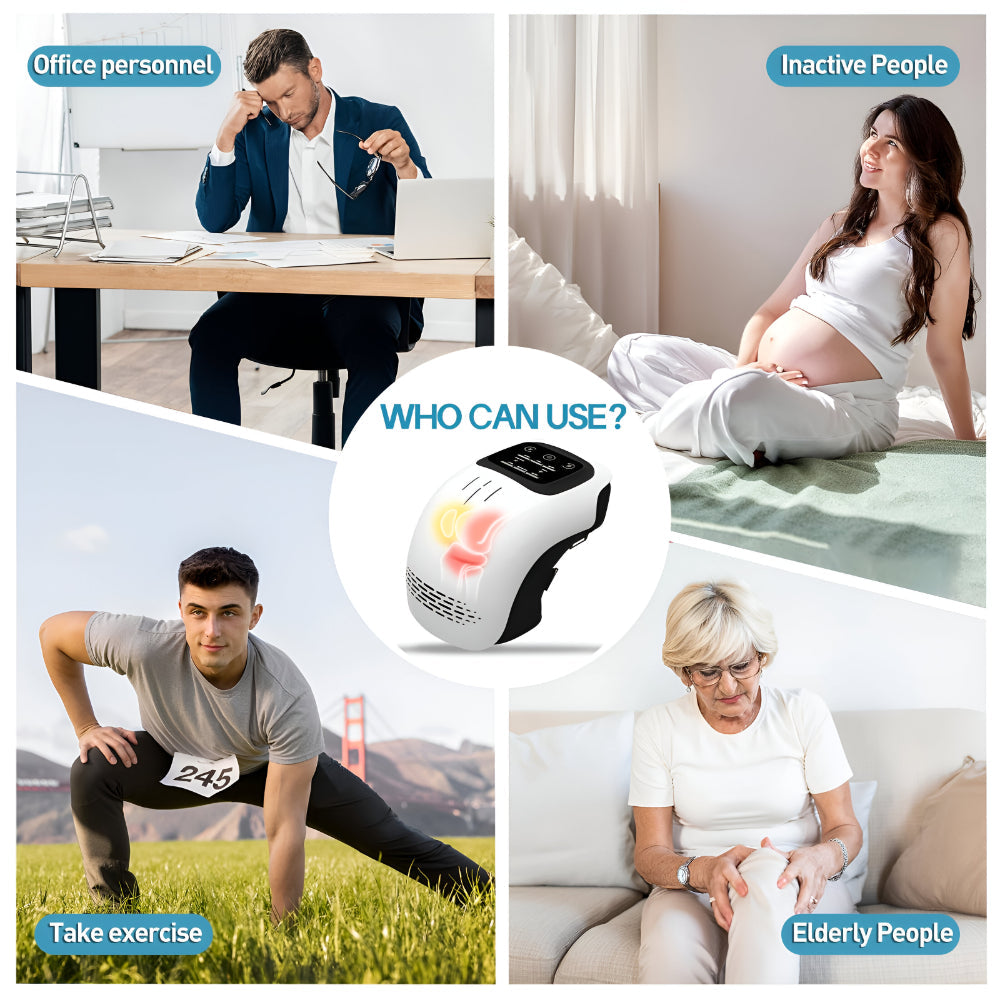 Electric Knee Massager & Heating Pad — Adjustable Compression Support