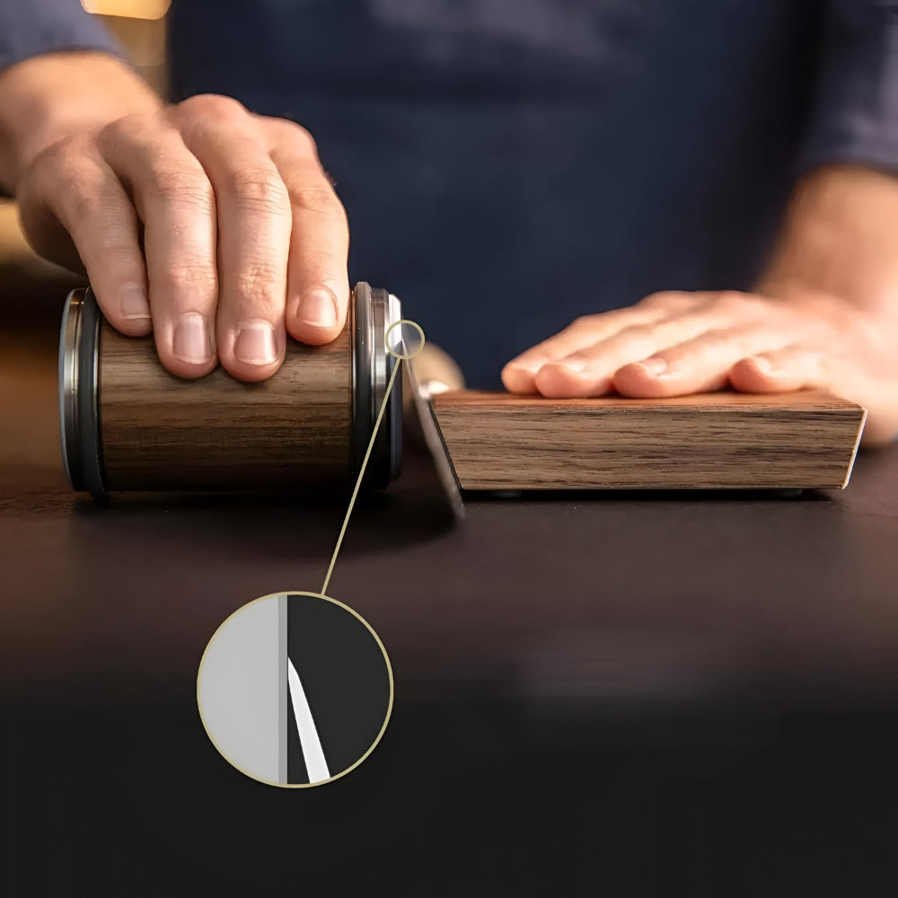 Knife Sharpener Rolling Wheel Dual Angle Steel Edge Tool | Meowbutter