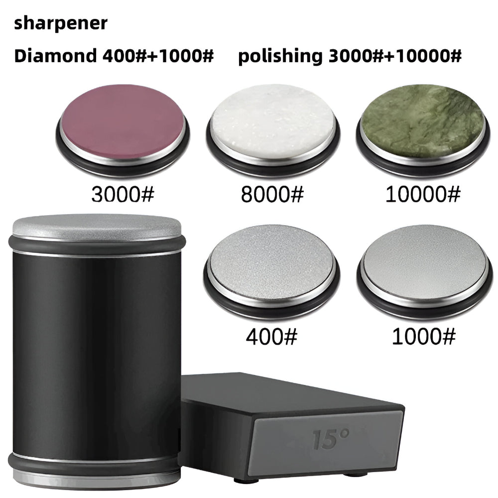 Knife Sharpener Rolling Wheel Dual Angle Steel Edge Tool | Meowbutter