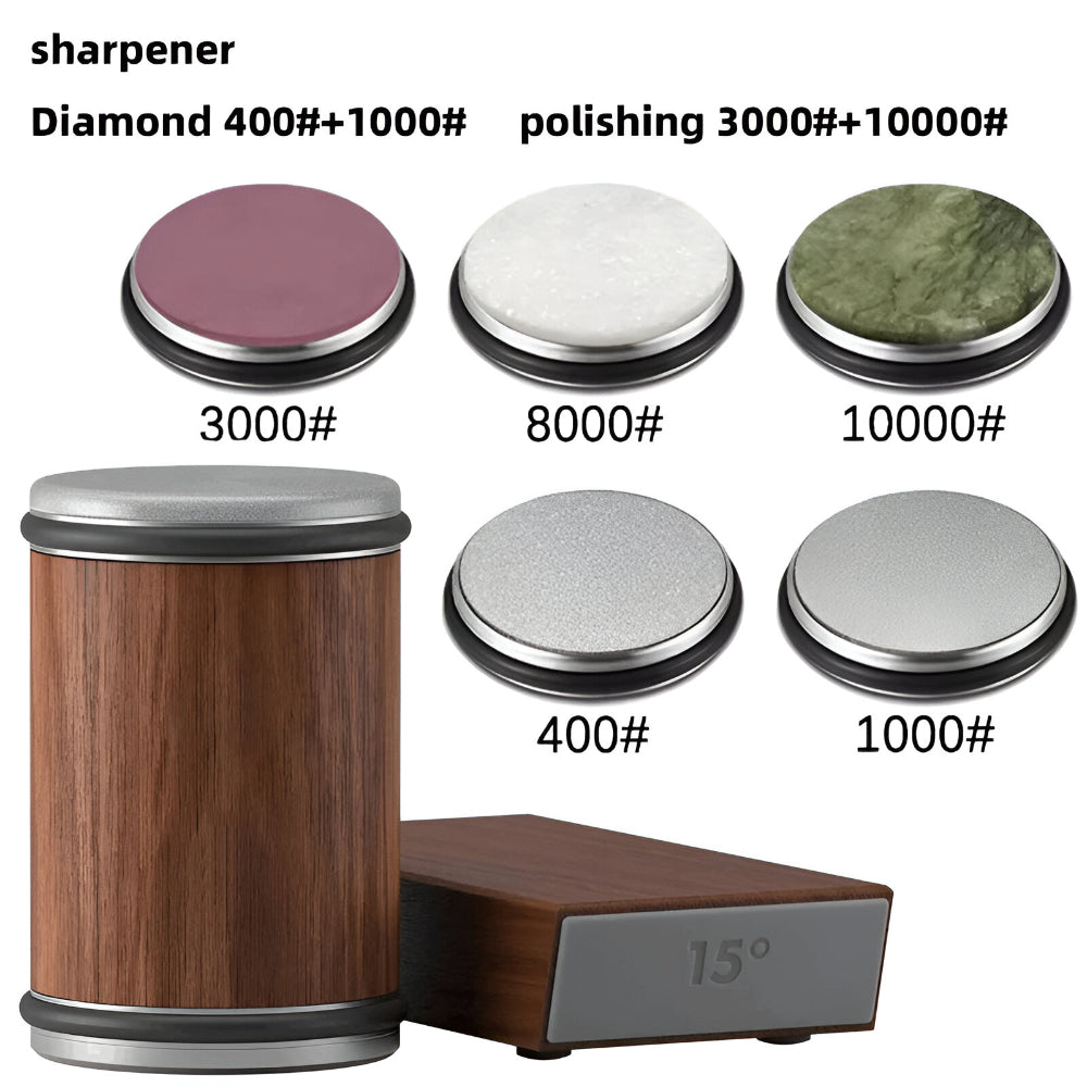 Knife Sharpener Rolling Wheel Dual Angle Steel Edge Tool | Meowbutter