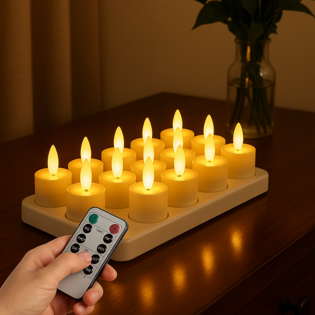Flameless LED Candle Set — USB Rechargeable & Remote Timer