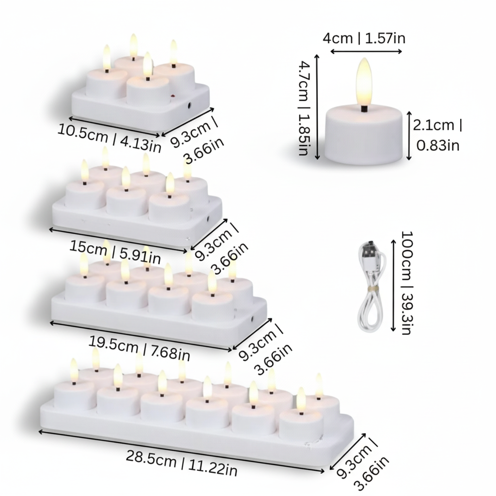 LED Candles Flameless Set Remote Timer USB Rechargeable | Meowbutter