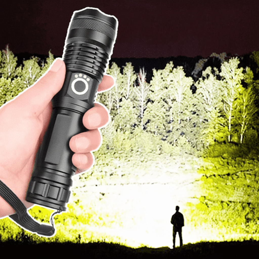 Torcia LED Ricaricabile ad Alta Luminosità per Campeggio Tattico | Meowbutter