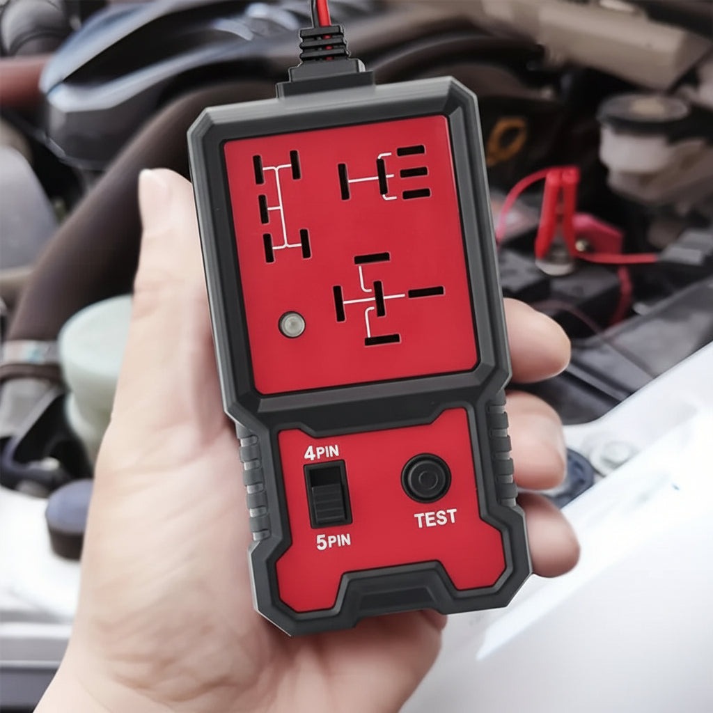 בודק סוללות נייד 12V — מחוון מתח LED