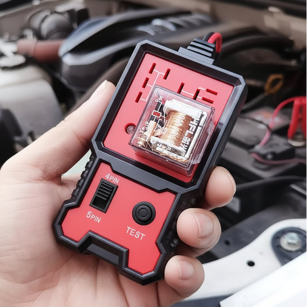 בודק סוללות נייד 12V — מחוון מתח LED