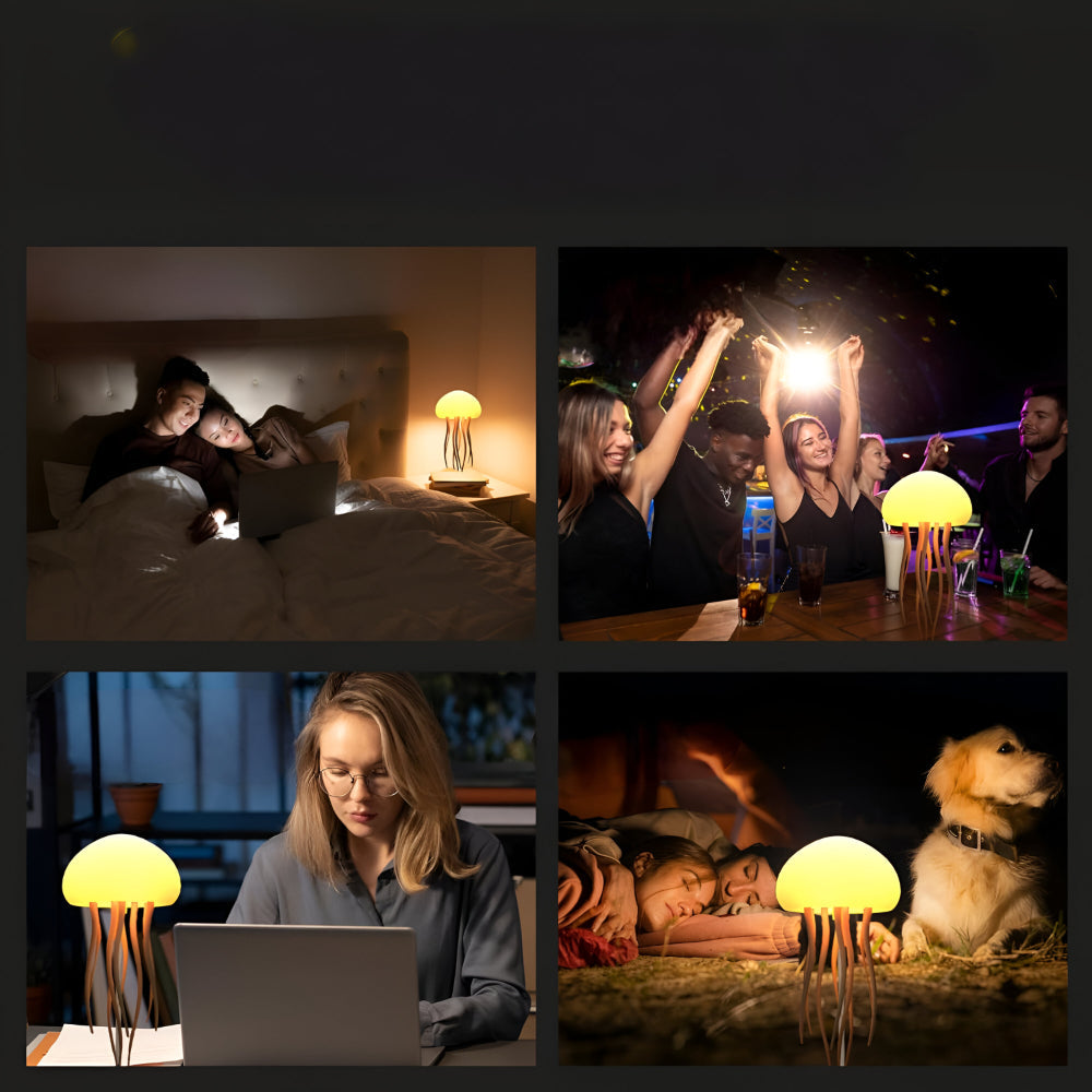 Animated LED Jellyfish Mood Lamp — Flexible Silicone Tentacles