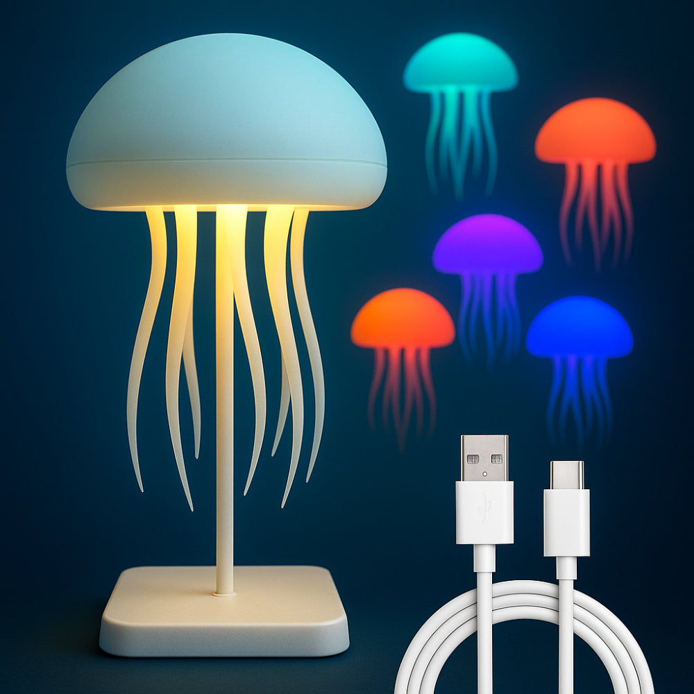 Animated LED Jellyfish Mood Lamp — Flexible Silicone Tentacles