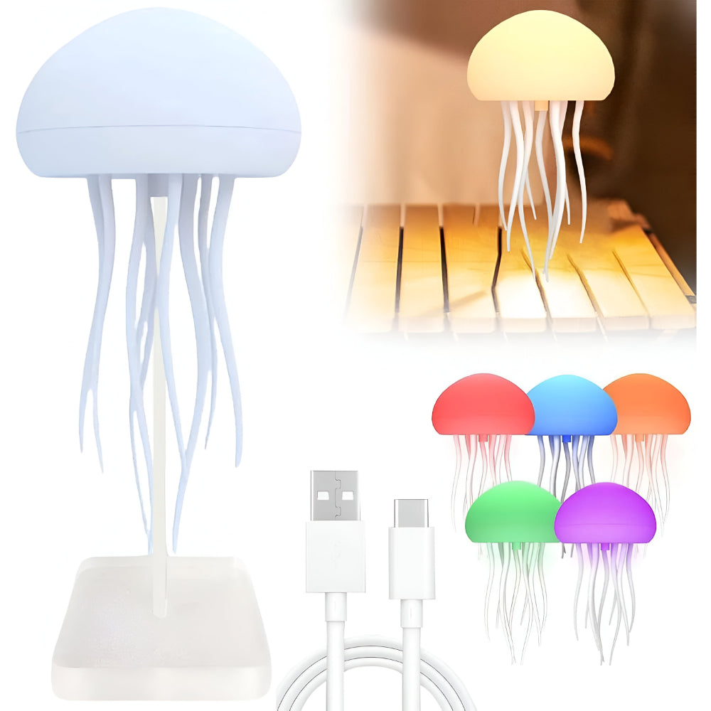 Animated LED Jellyfish Mood Lamp — Flexible Silicone Tentacles