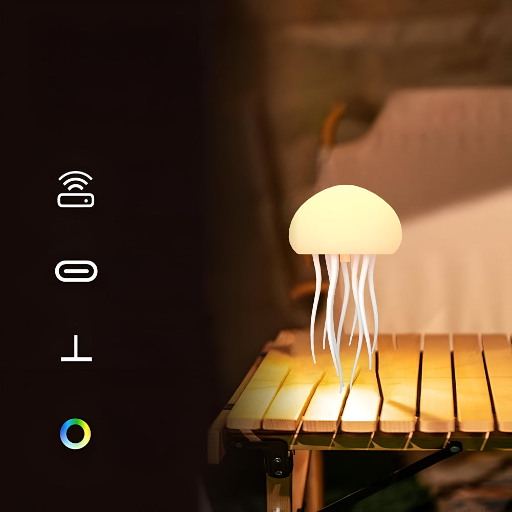 Animated LED Jellyfish Mood Lamp — Flexible Silicone Tentacles