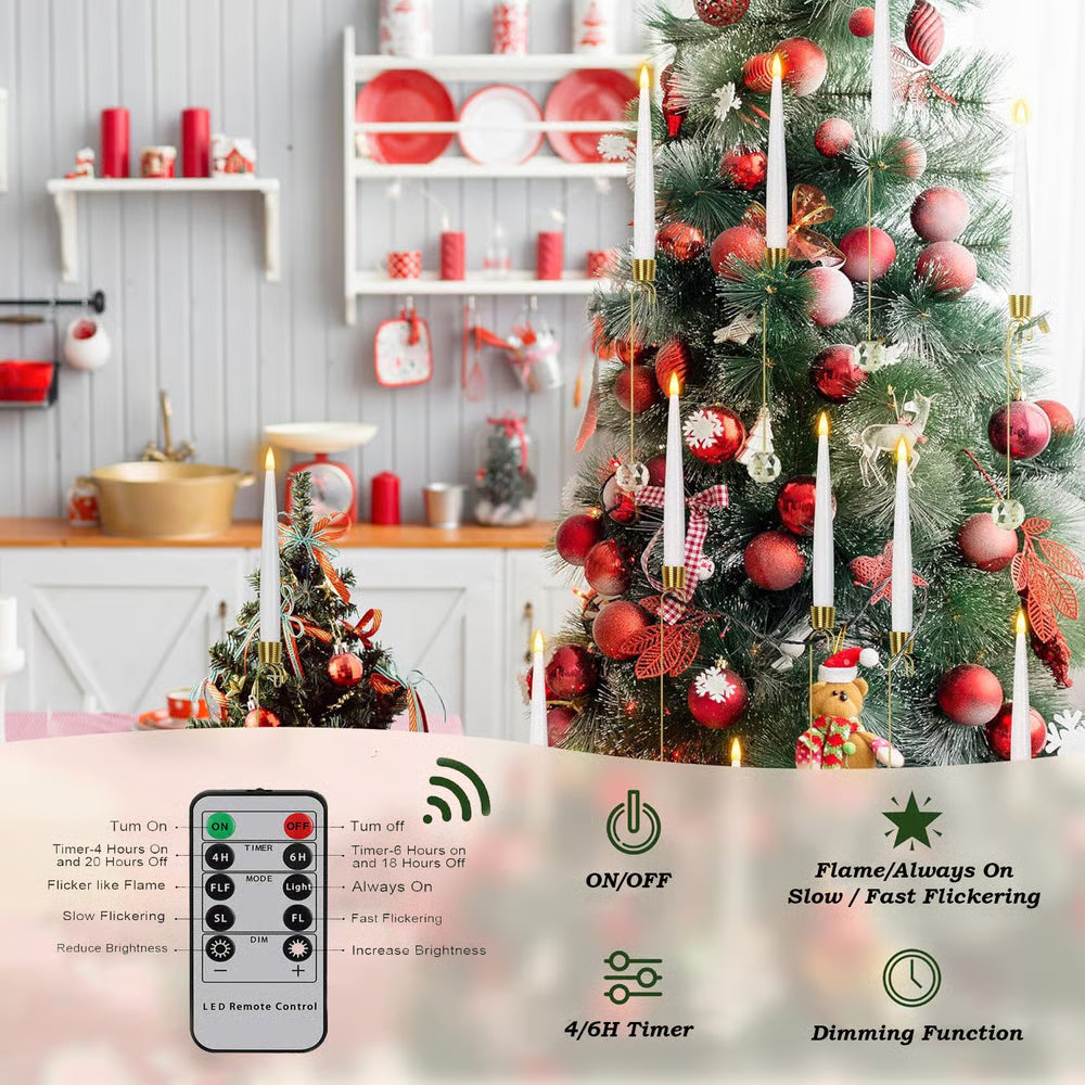 LED-julgransbelysning — batteridriven, fjärrkontroll, varmt sken