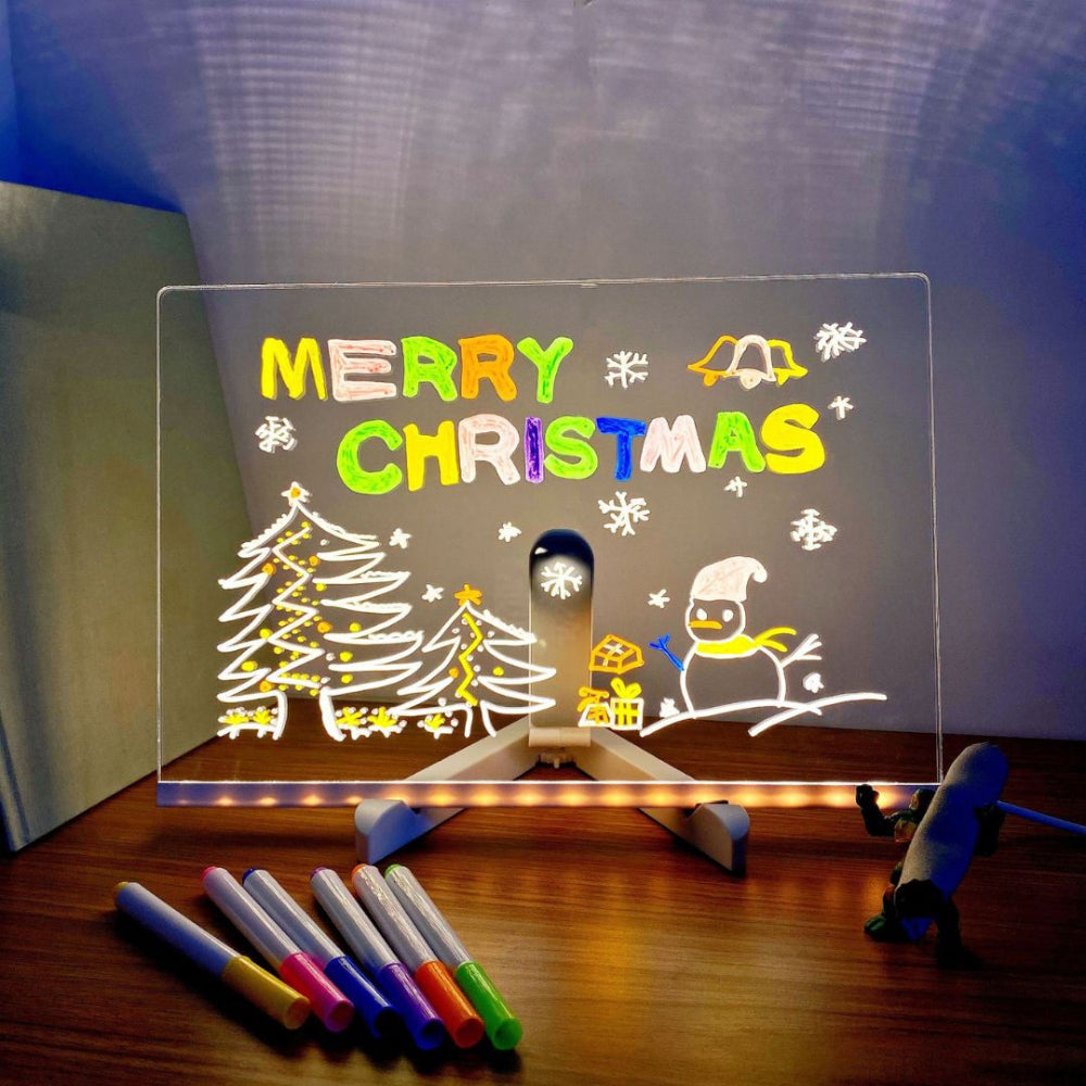 Pizarra de dibujo y escritura con luz LED, superficie creativa para niños | Meowbutter