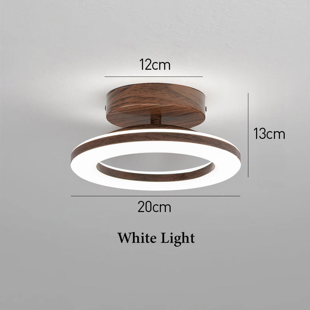 Okrągła lampa sufitowa LED — przezroczysty akrylowy dyfuzor, żelazna rama, smukły profil