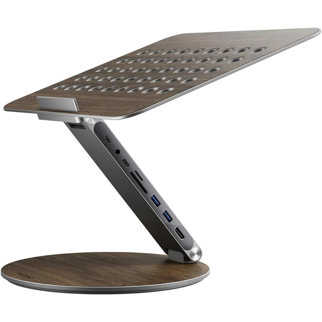 Supporto per laptop regolabile e rotante con docking station USB C | Meowbutter