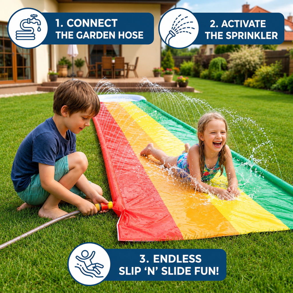 Large Inflatable Water Slide Outdoor Racing Climb Splash | Meowbutter