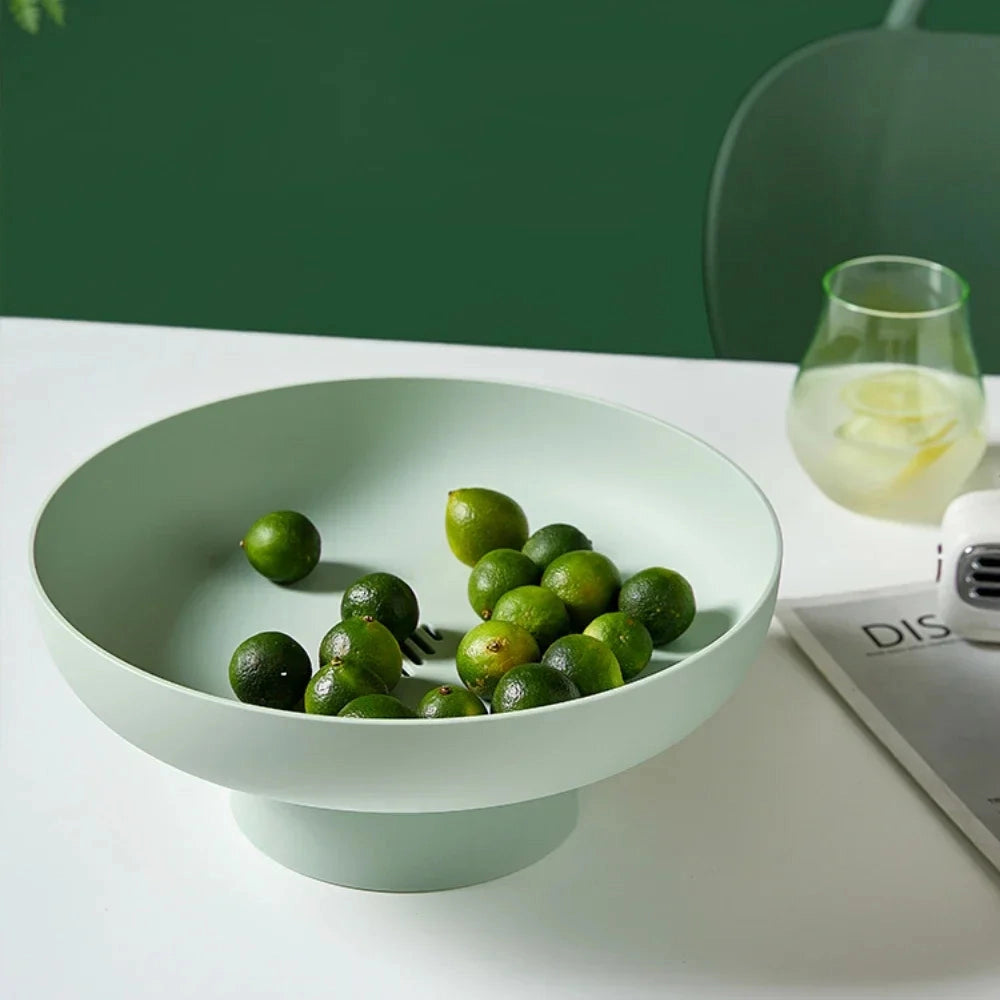Retro Ceramic Pedestal Fruit Bowl — 26.5cm Diameter, 11cm Height