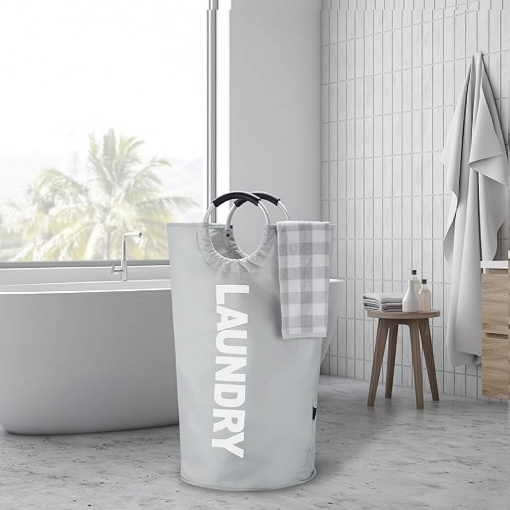 Tall Waterproof Laundry Hamper — Collapsible Fabric Exterior