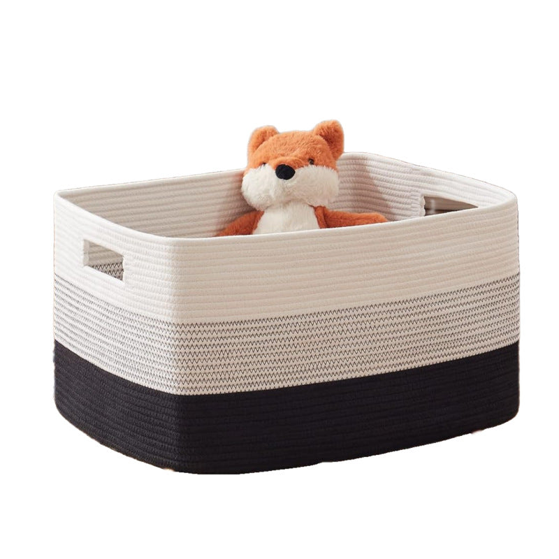 Large Rectangular Rope Laundry Basket — Dual Side Handles
