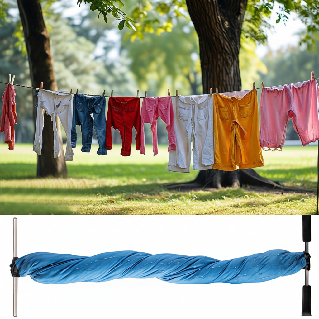 Torcedor manual portátil de roupa — mecanismo de manivela