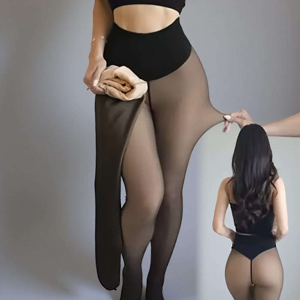 Leggings termici a effetto trasparente con fodera invernale | Meowbutter