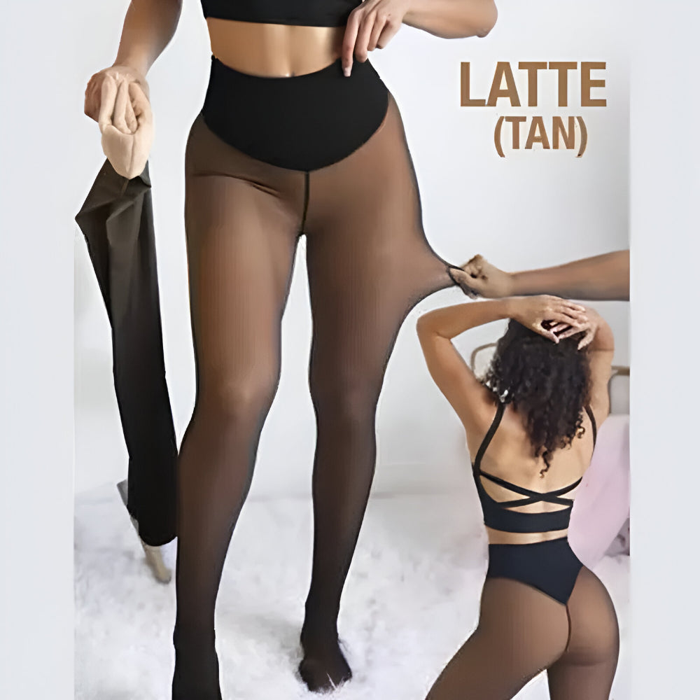 Leggings termici a effetto trasparente con fodera invernale | Meowbutter