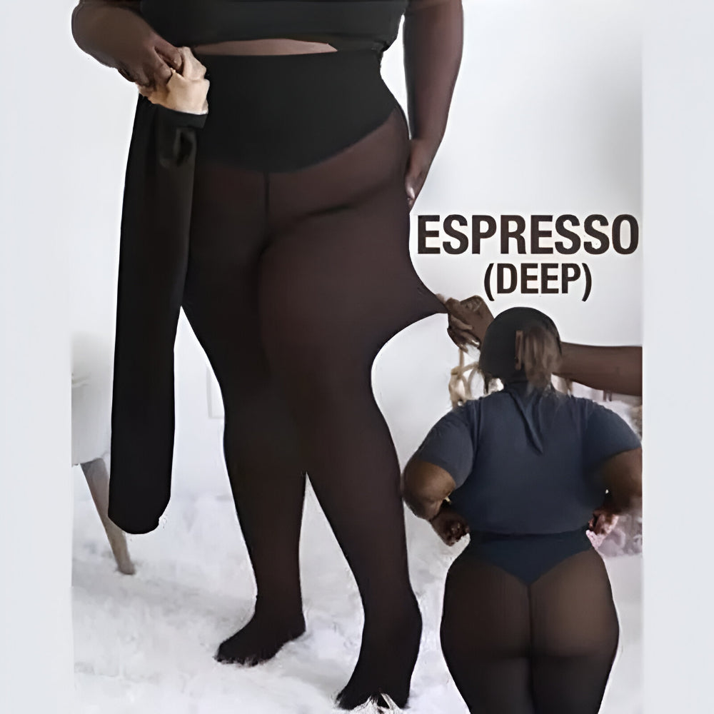 Leggings termici a effetto trasparente con fodera invernale | Meowbutter