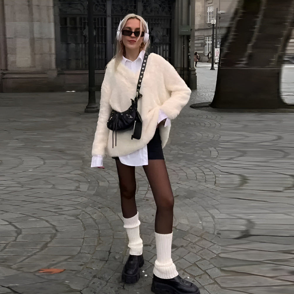 Leggings termici a effetto trasparente con fodera invernale | Meowbutter