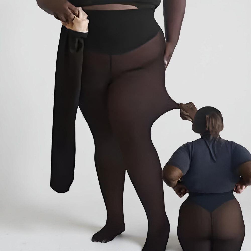Leggings termici a effetto trasparente con fodera invernale | Meowbutter