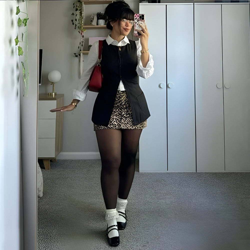 Leggings termici a effetto trasparente con fodera invernale | Meowbutter