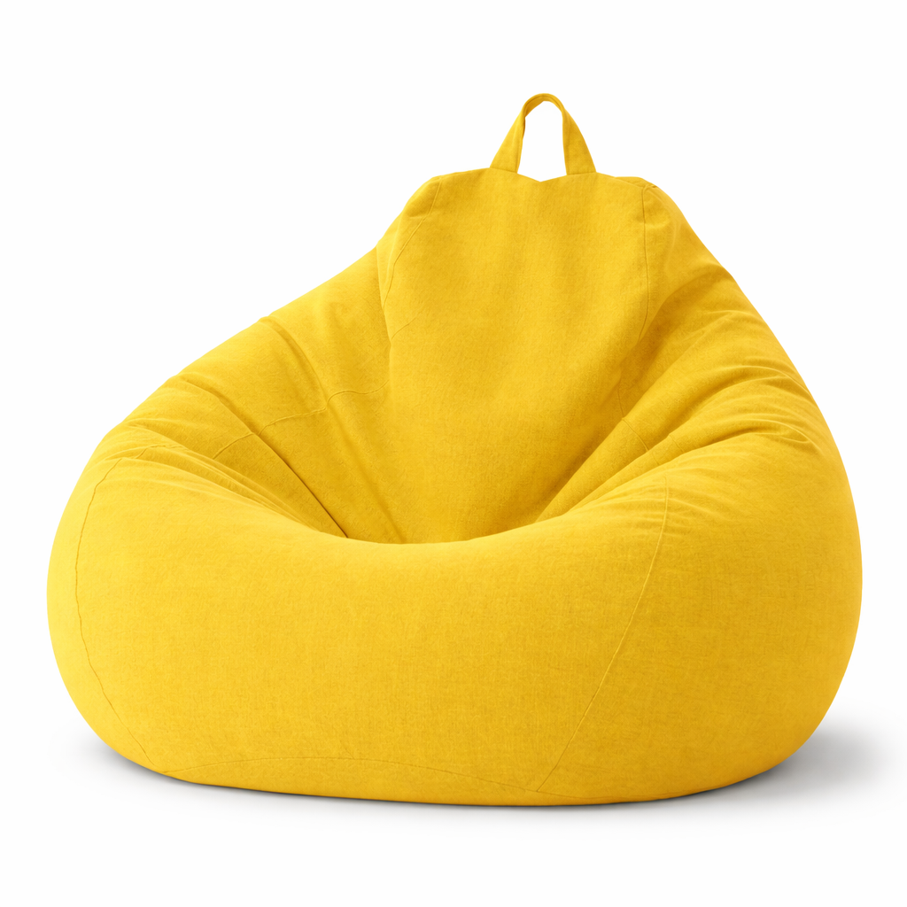 Removable Linen-Look Slipcover for Unfilled Bean Bag Floor Lounger